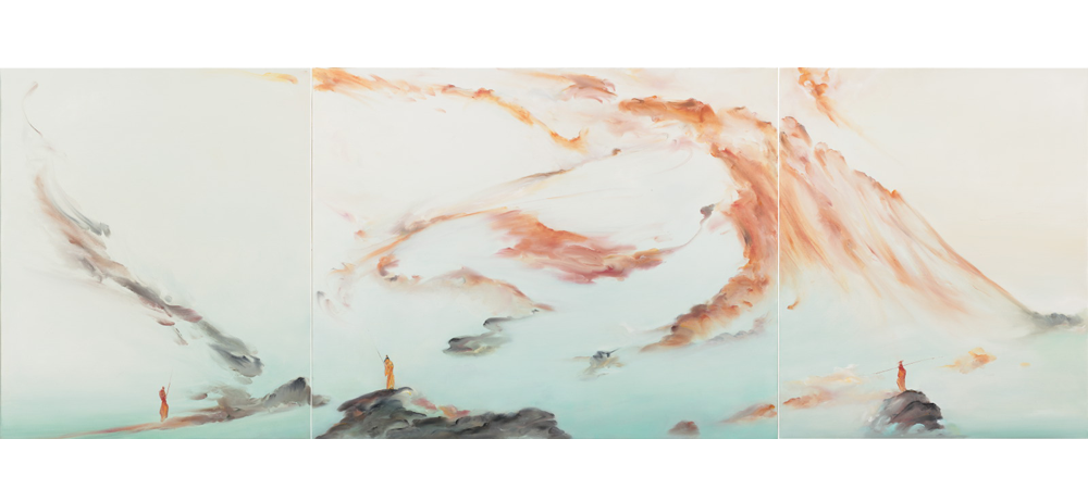 Mer et Mont - triptyque - huile sur toile - 65x190 cm - 2010